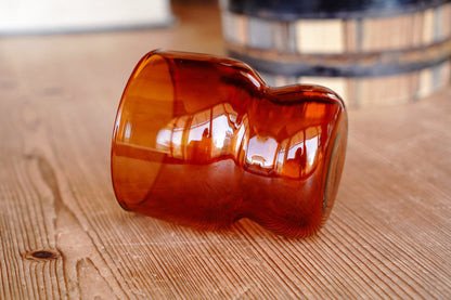 Vintage Inspired Double Tiered Orange Bubble Juice Glass