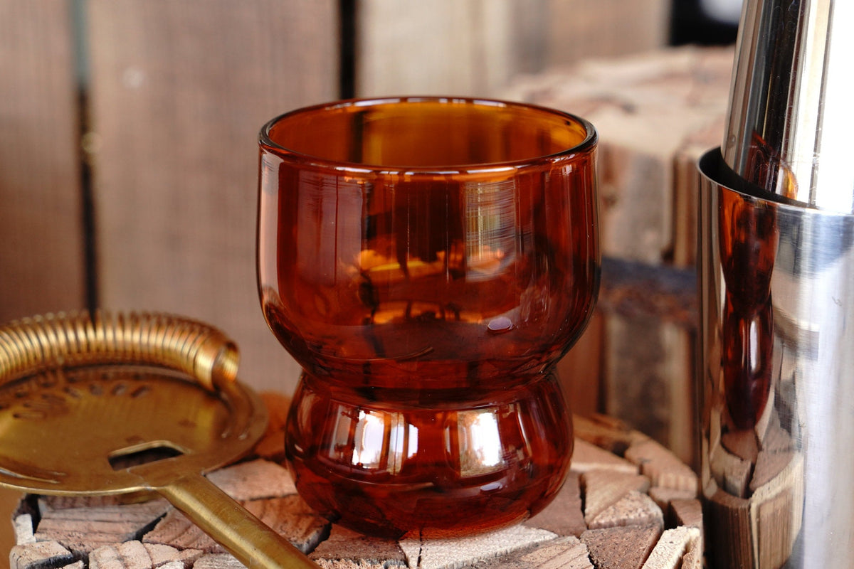 Vintage Inspired Double Tiered Orange Bubble Juice Glass
