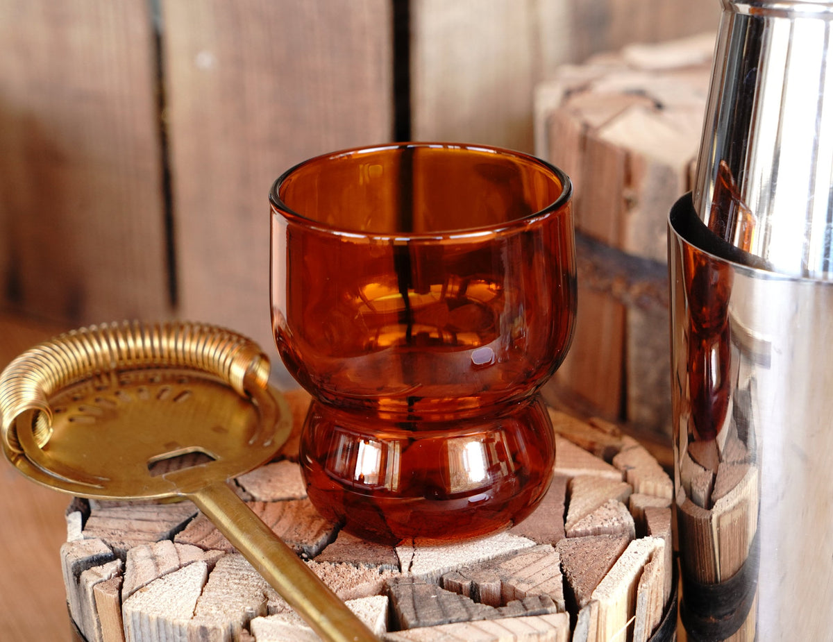 Vintage Inspired Double Tiered Orange Bubble Juice Glass