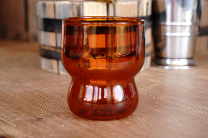 Vintage Inspired Double Tiered Orange Bubble Juice Glass