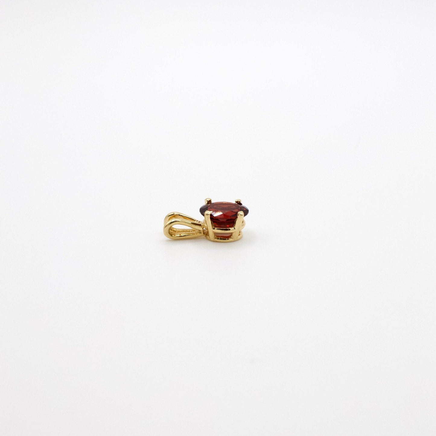 Vintage Dainty 14K Yellow Gold Genuine Red Garnet Charm