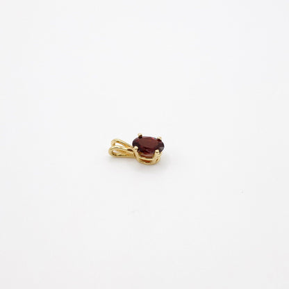 Vintage Dainty 14K Yellow Gold Genuine Red Garnet Charm