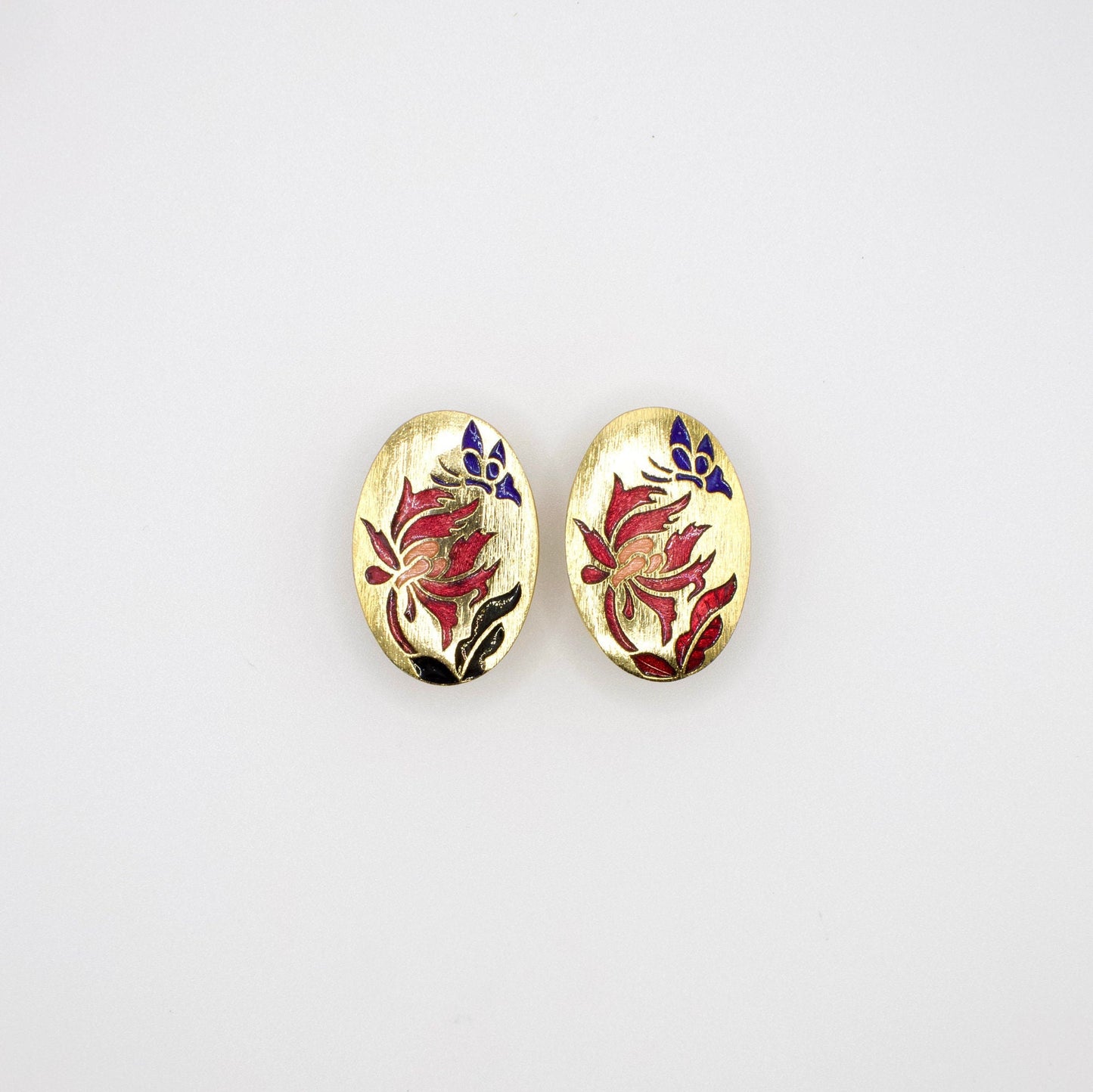 Vintage Gold Tone Floral Earrings