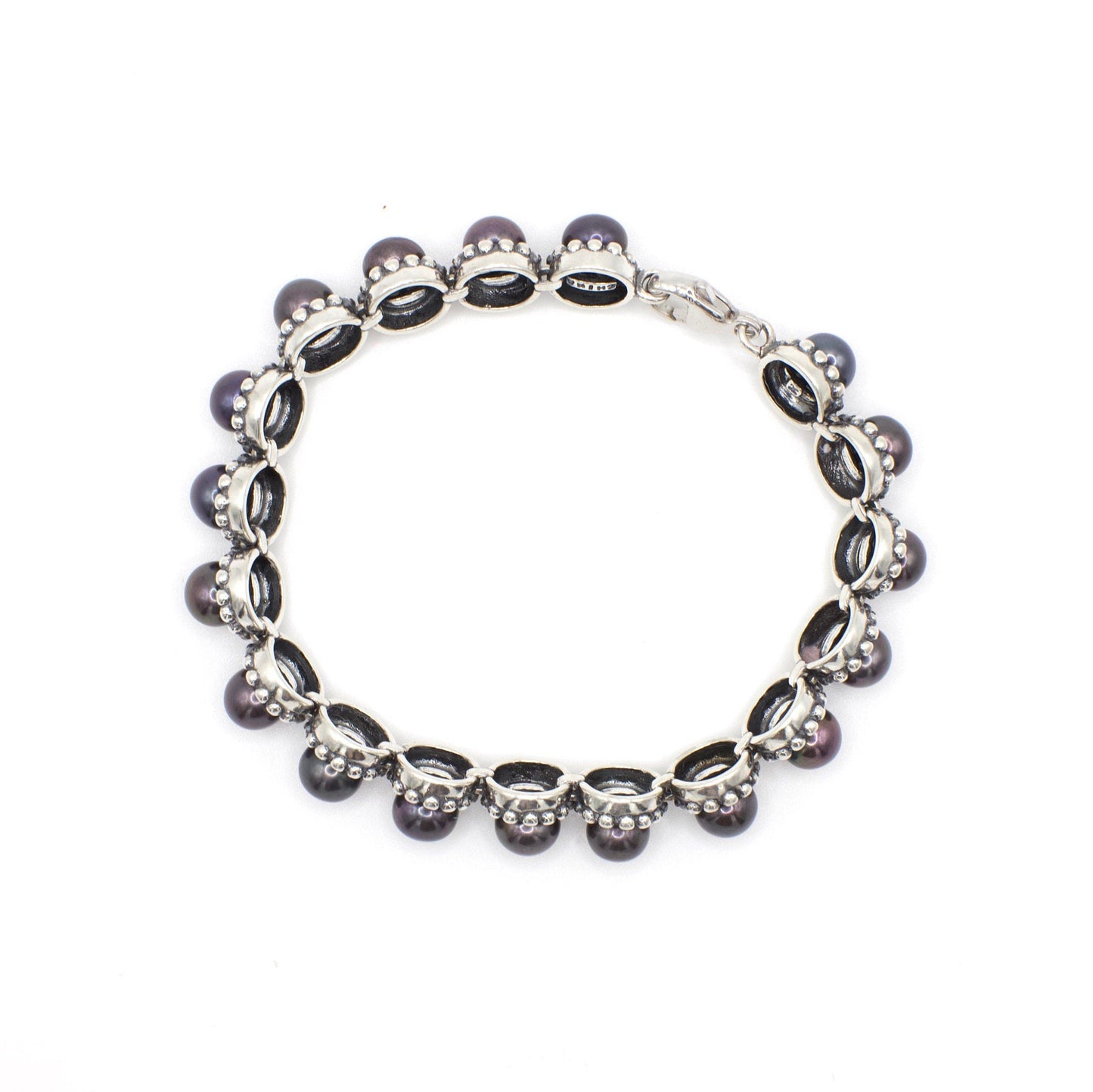 Vintage Honora Black Freshwater Pearl Bracelet