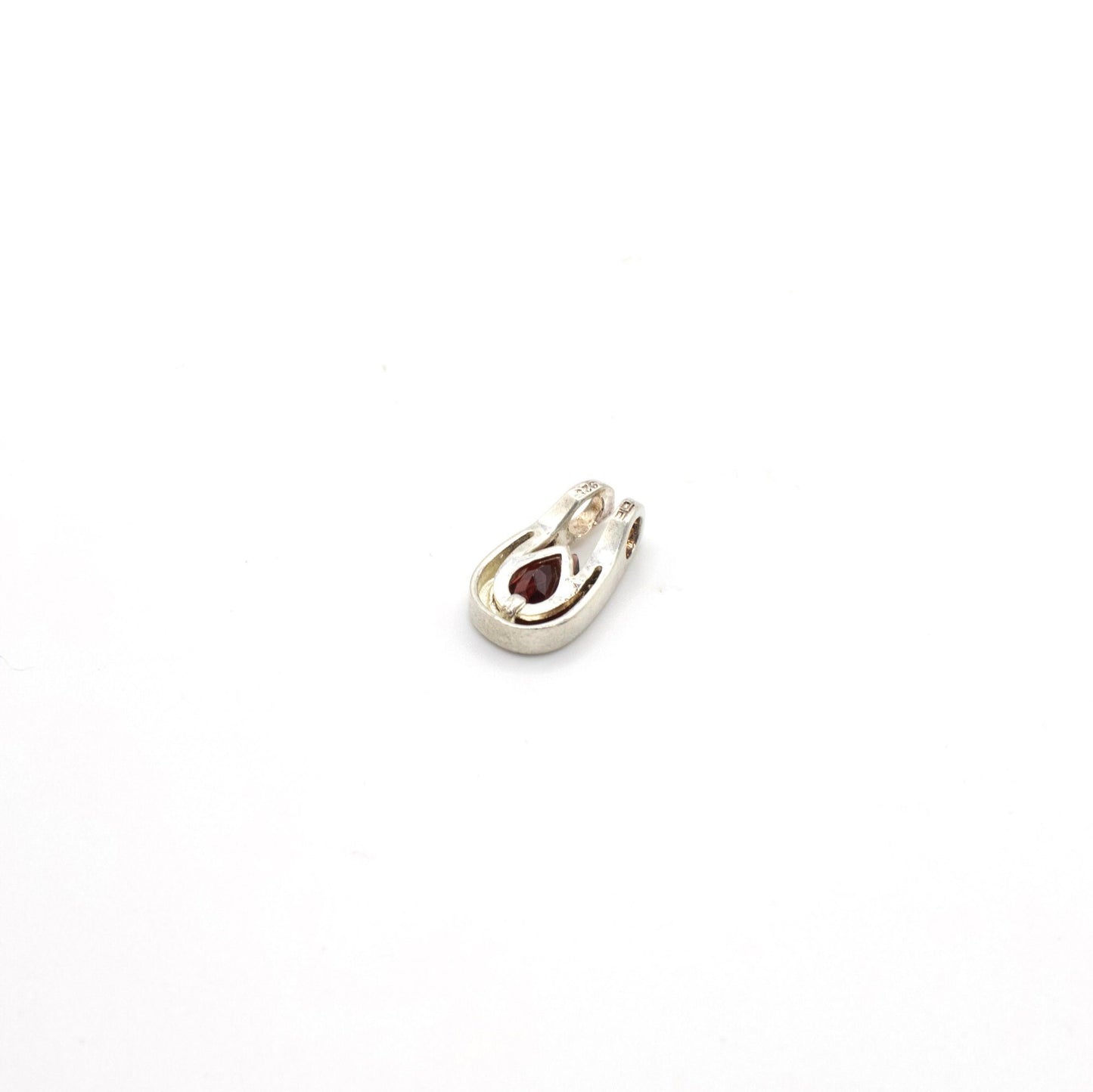 Vintage Simulated Garnet and Sterling Silver Pendant