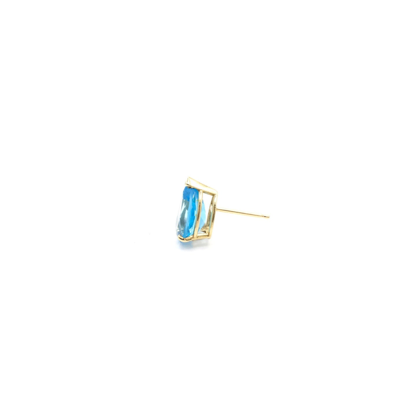 Vintage 14K Yellow Gold and Genuine Topaz Stud Earrings