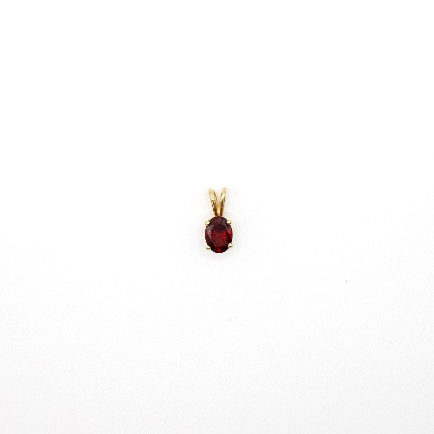 Vintage Dainty 14K Yellow Gold Genuine Red Garnet Charm