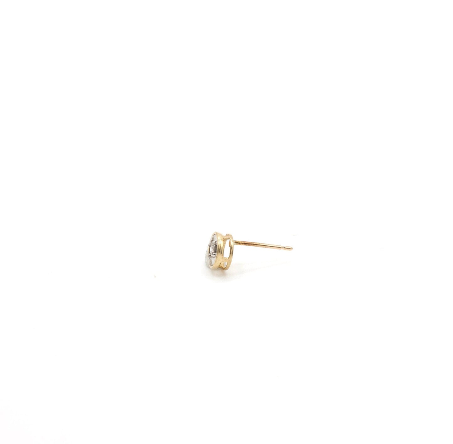 Vintage 10K Solid Gold and Genuine Diamond Single Stud Earring