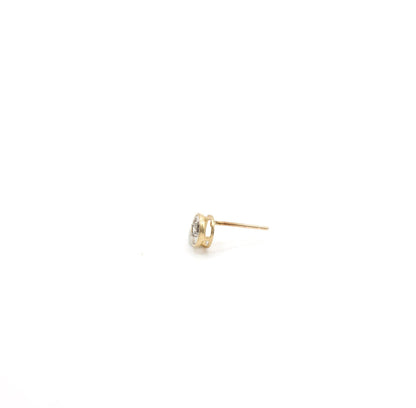 Vintage 10K Solid Gold and Genuine Diamond Single Stud Earring