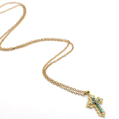 Vintage 14K Gold Filled Cross Pendant Necklace