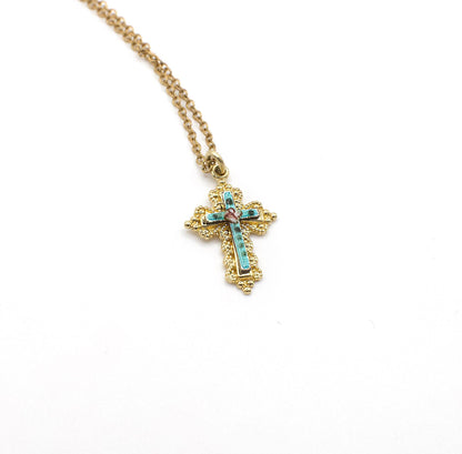 Vintage 14K Gold Filled Cross Pendant Necklace