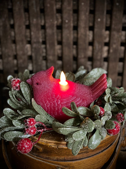Cardinal Shaped Moving Flame LED Wax Candle