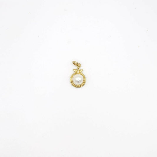 Vintage 14K Yellow Gold and Genuine Pearl Pendant