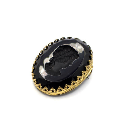 Vintage Victorian Style Reverse Carved Simulated Jet Intaglio