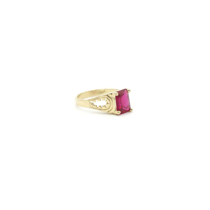 Vintage Genuine Pink Sapphire Pinky Ring In 14K Yellow Gold