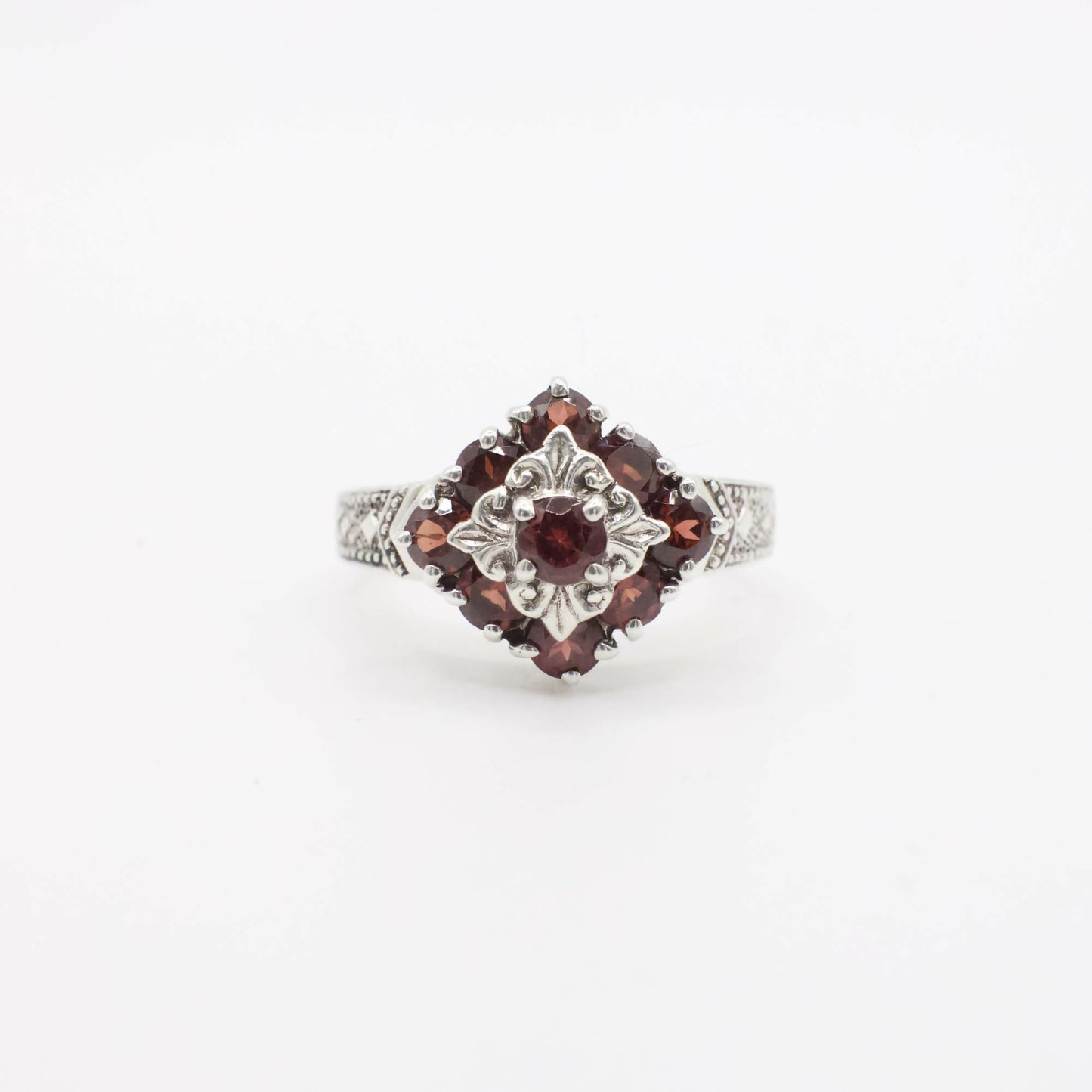Vintage Garnet and Sterling Silver Ring