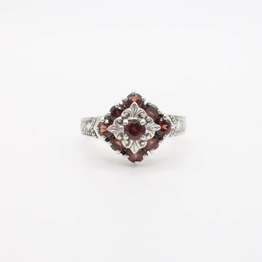Vintage Garnet and Sterling Silver Ring