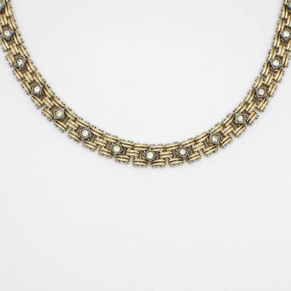 Vintage 1940's Old Hollywood Panther Link Gold Filled Necklace
