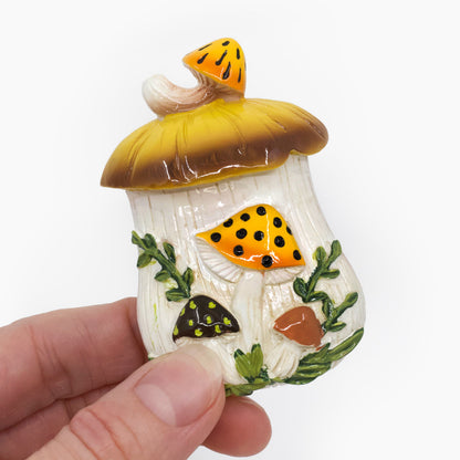Merry Mushroom-Inspired Hand-Painted 70s Fridge Magnet
