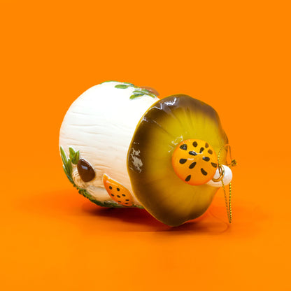 Merry Mushroom-Inspired 70s Hand-Painted Christmas Ornament