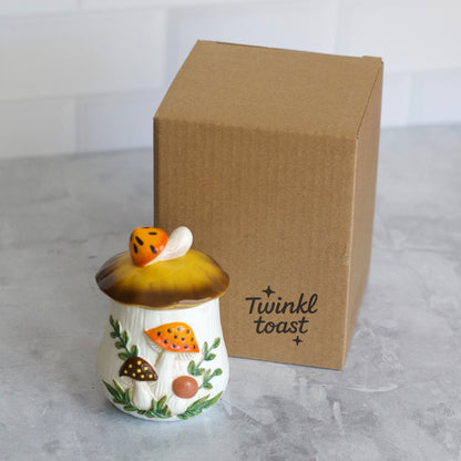 Merry Mushroom-Inspired 70s Hand-Painted Trinket Box