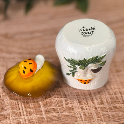 Merry Mushroom-Inspired 70s Hand-Painted Trinket Box