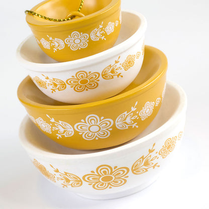 Mini Pyrex-Inspired Bowl Ornament | Retro Christmas Tree Decor