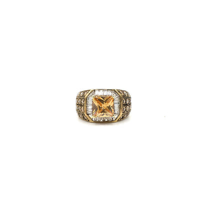 Vintage Crystal Gold Tone Ring