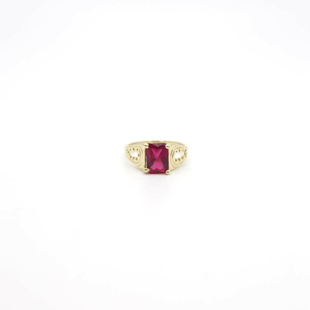 Vintage Genuine Pink Sapphire Pinky Ring In 14K Yellow Gold