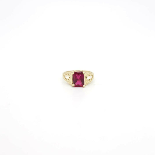 Vintage Genuine Pink Sapphire Pinky Ring In 14K Yellow Gold