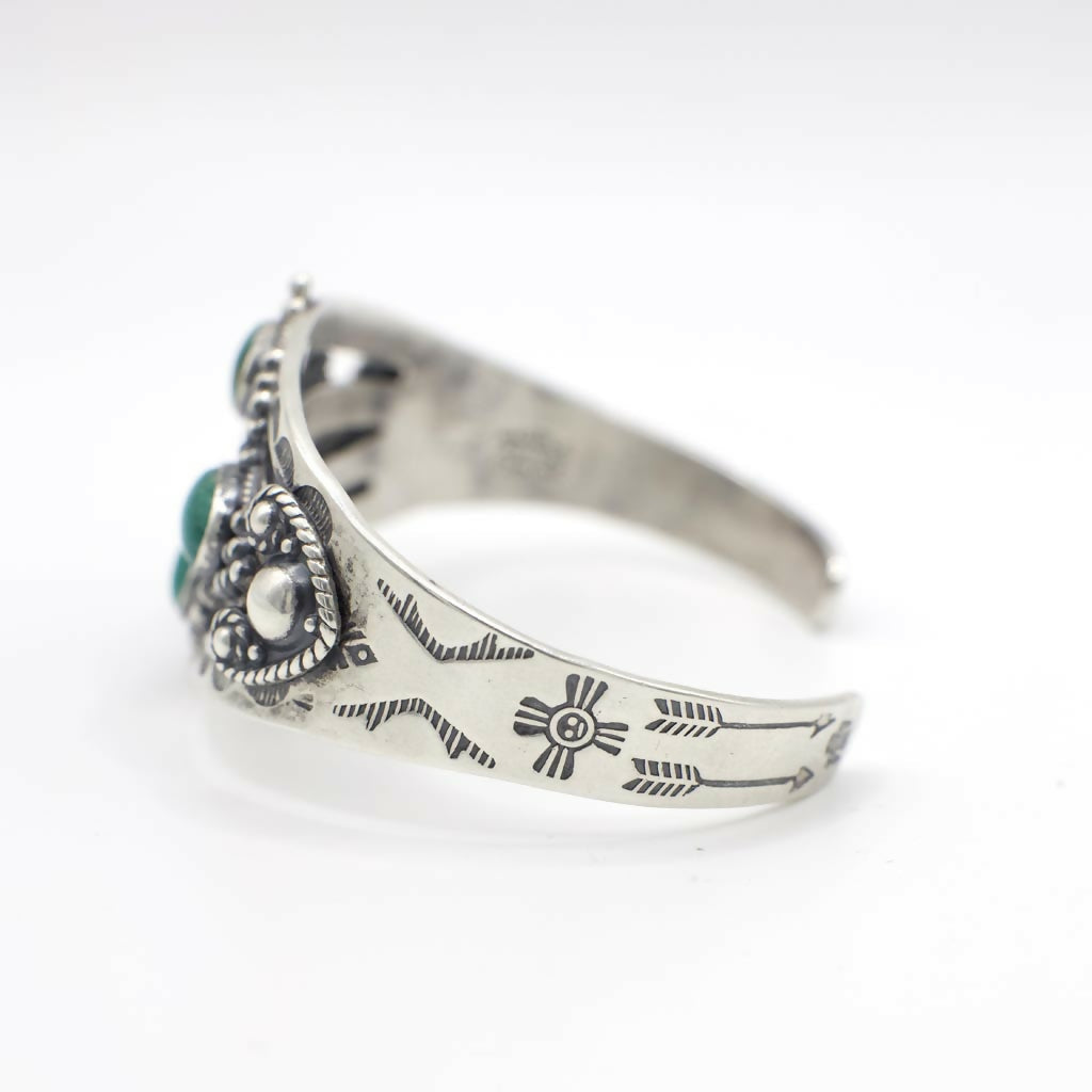 Vintage Maisels Sterling Silver Fred Harvey Era Genuine Turquoise Cuff Bracelet
