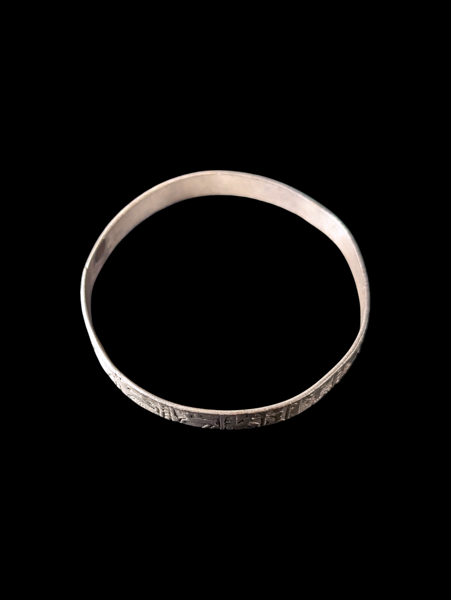 Vintage Zodiac Astrology Sterling Silver Bangle Bracelet