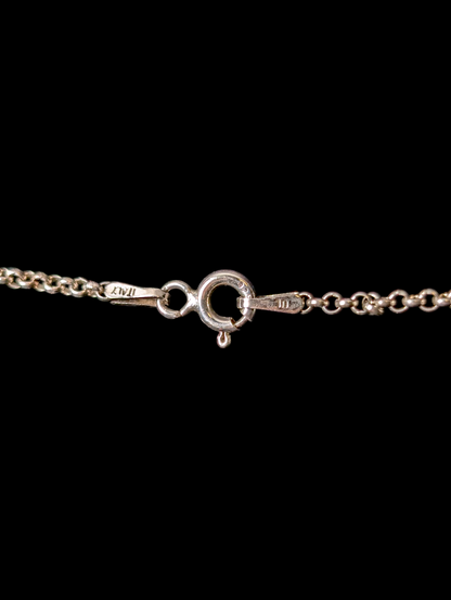 Vintage Earth Mined Genuine Tanzanite Sterling Leafy Spiral Branch Pendant and Sterling Silver Chain Necklace
