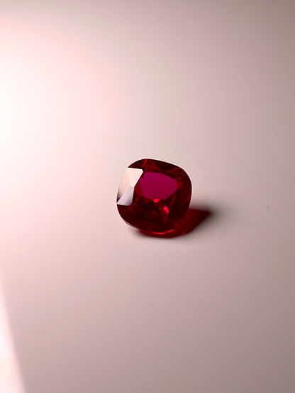 Genuine Pigeon Blood Ruby Cushion Cut 9.25 Carat 12mm Loose Gemstone