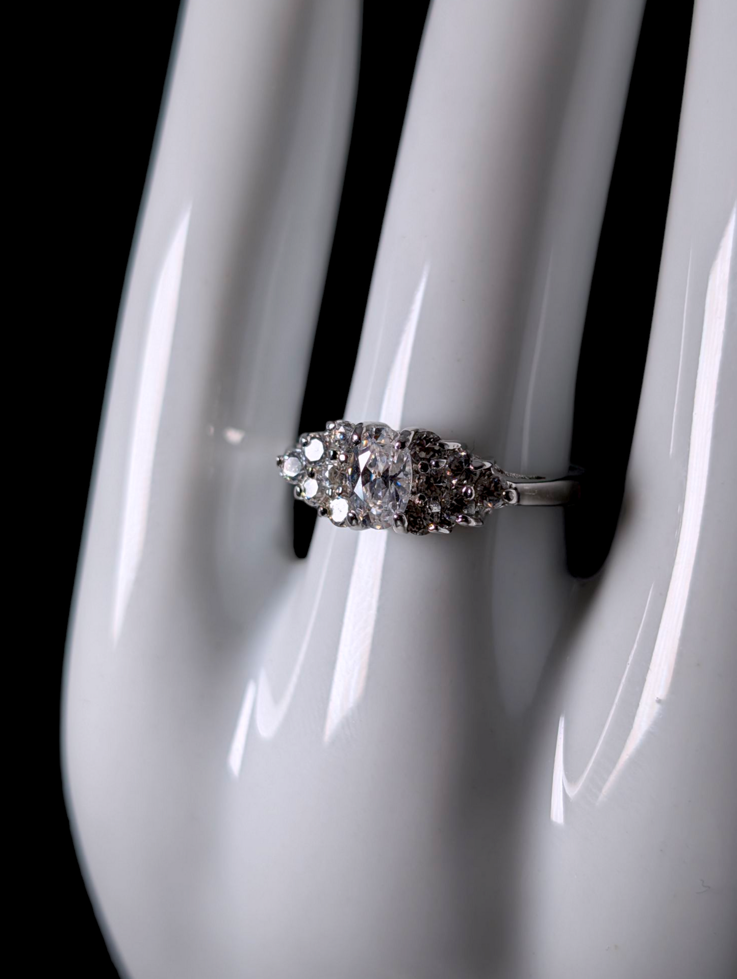 Vintage 1930's-1940's Inspired Simulated Diamond Silver Toned Vacation Ring