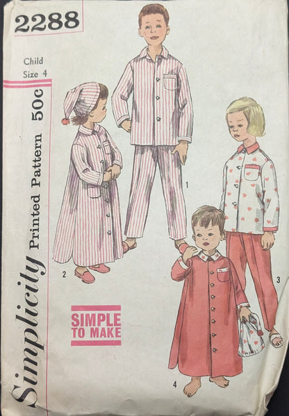 1950s Original Vintage Sewing Pattern: Simplicity 2288 Size Child 4