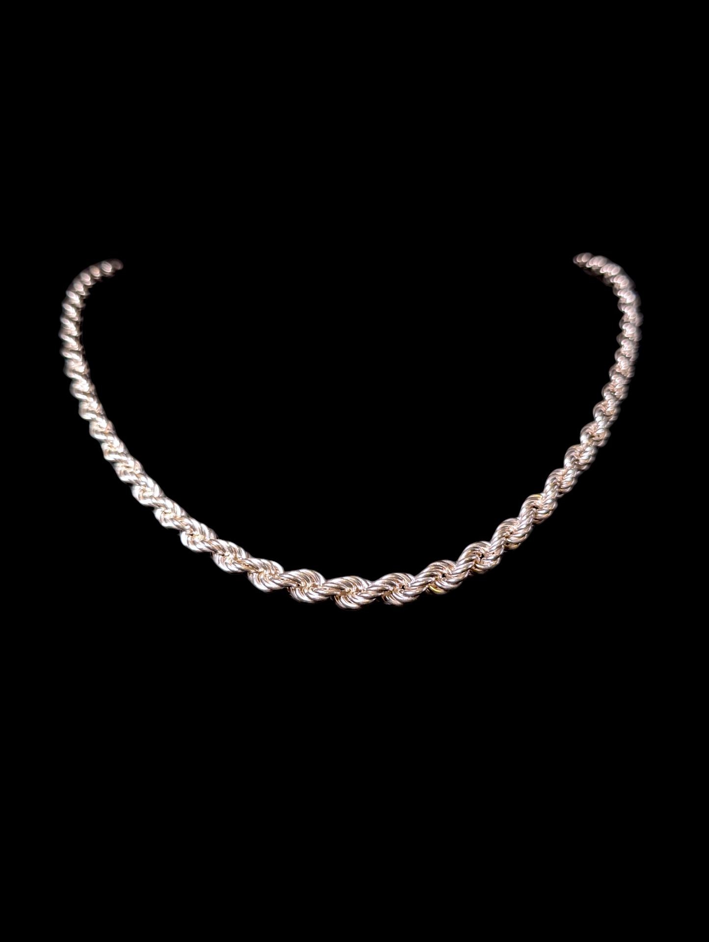 Vintage La Dea Bendata Designer Sterling Silver Rope Twist Necklace and Bracelet Set