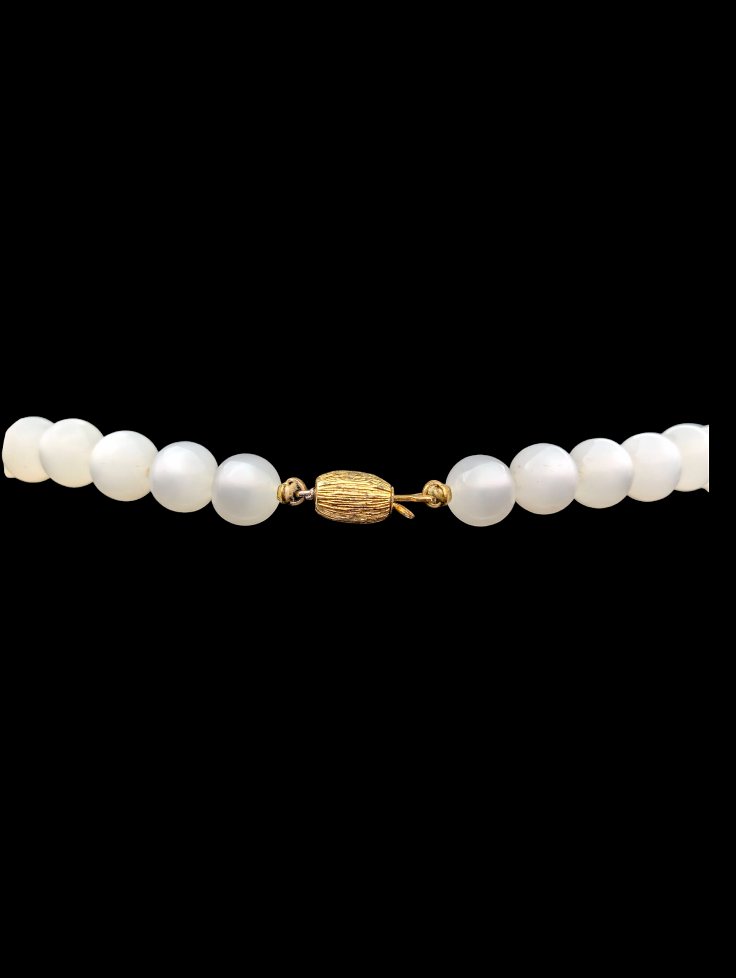 1950s Vintage Lucite White Moonglow Graduating Bead Necklace