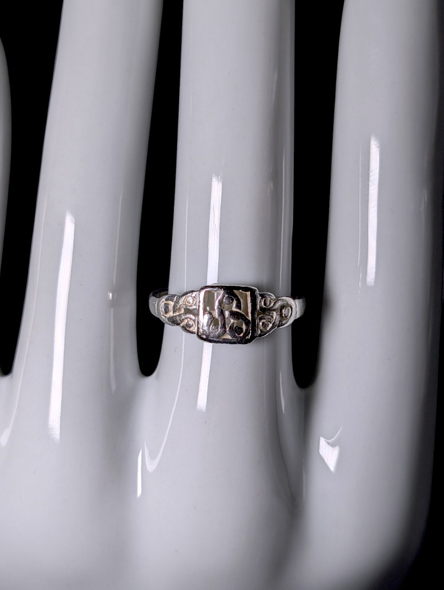 Vintage Celtic Knot Sterling Silver Stackable Band Ring
