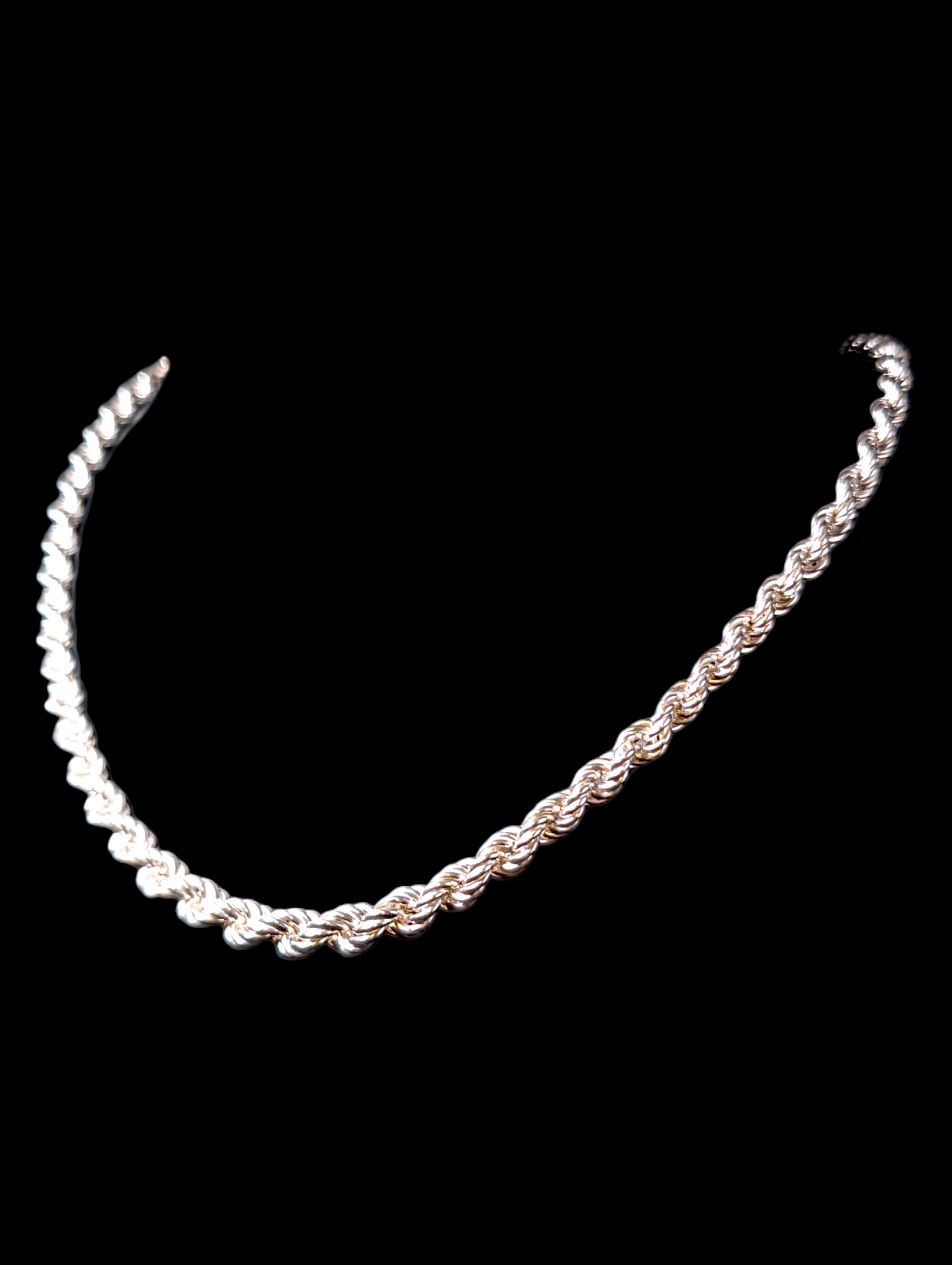Vintage La Dea Bendata Designer Sterling Silver Rope Twist Necklace and Bracelet Set