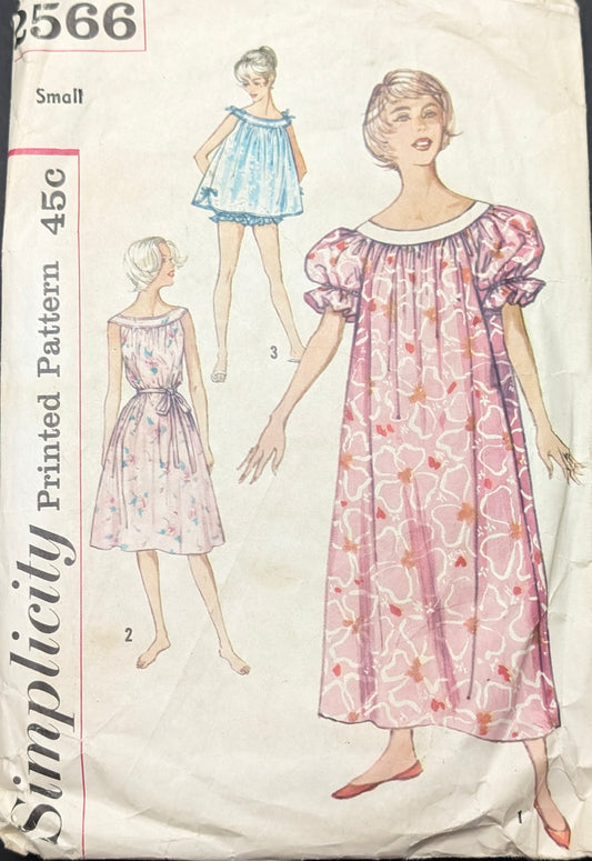 1960s Original Vintage Sewing Pattern: Simplicity 2566 Size Small