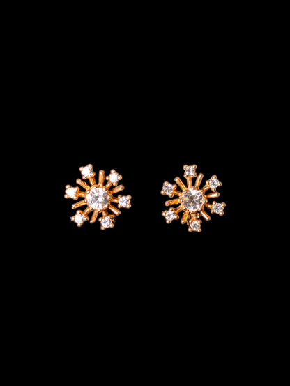 Vintage Avon Rhinestone Starburst Snowflake Earrings