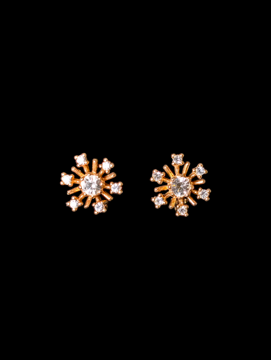 Vintage Avon Rhinestone Starburst Snowflake Earrings