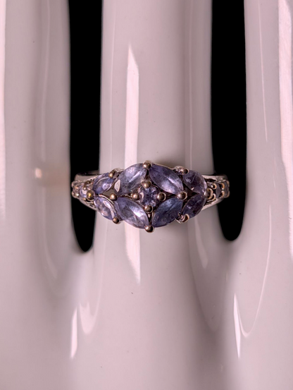 Vintage Stauer Elegant Genuine Tanzanite Sterling Silver Ring