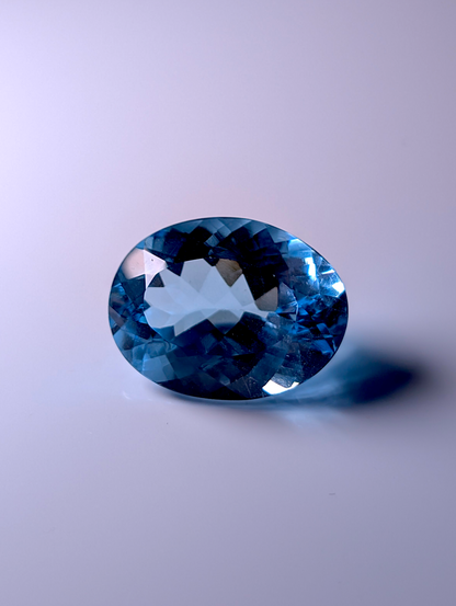 Large Genuine Blue Topaz Oval Cut 32.35 Carat 23mm x 17.35mm Loose Gemstone