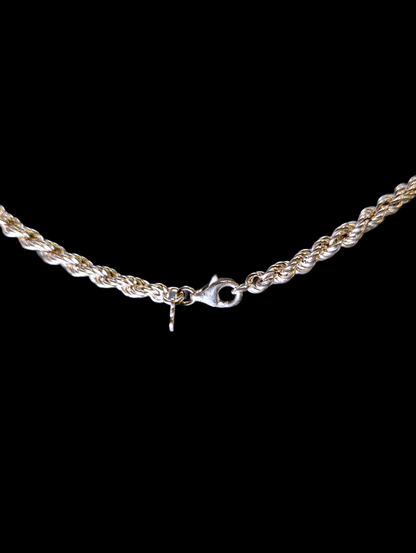 Vintage La Dea Bendata Designer Sterling Silver Rope Twist Necklace and Bracelet Set