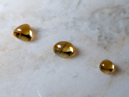 30+ Carat Lot of Oval, Trillion, and Round Cabochon Cut Genuine Citrine Loose Gemstones