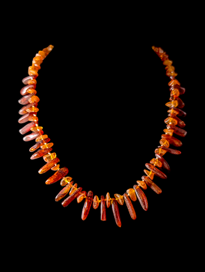 Vintage Genuine Baltic Amber Graduated Chip Necklace