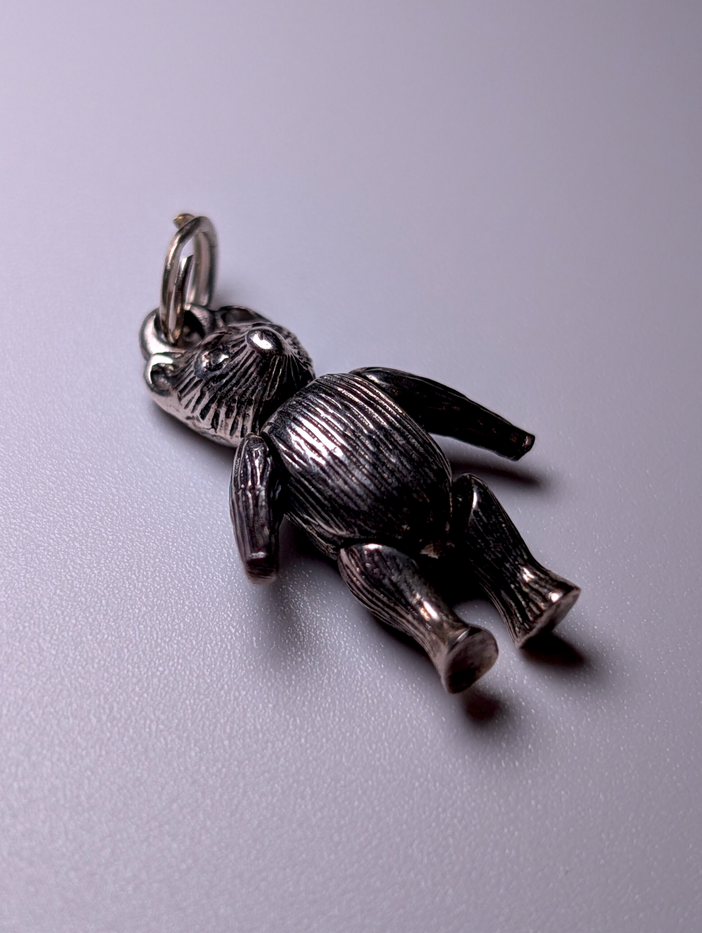 Vintage Detailed Articulating Teddy Bear Sterling Silver Charm