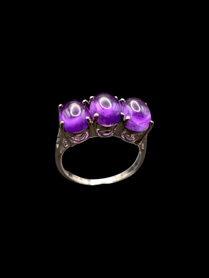 Gothic inspired Sterling Silver Earth Mined Amethyst Necklace, Ring and Earrings Set